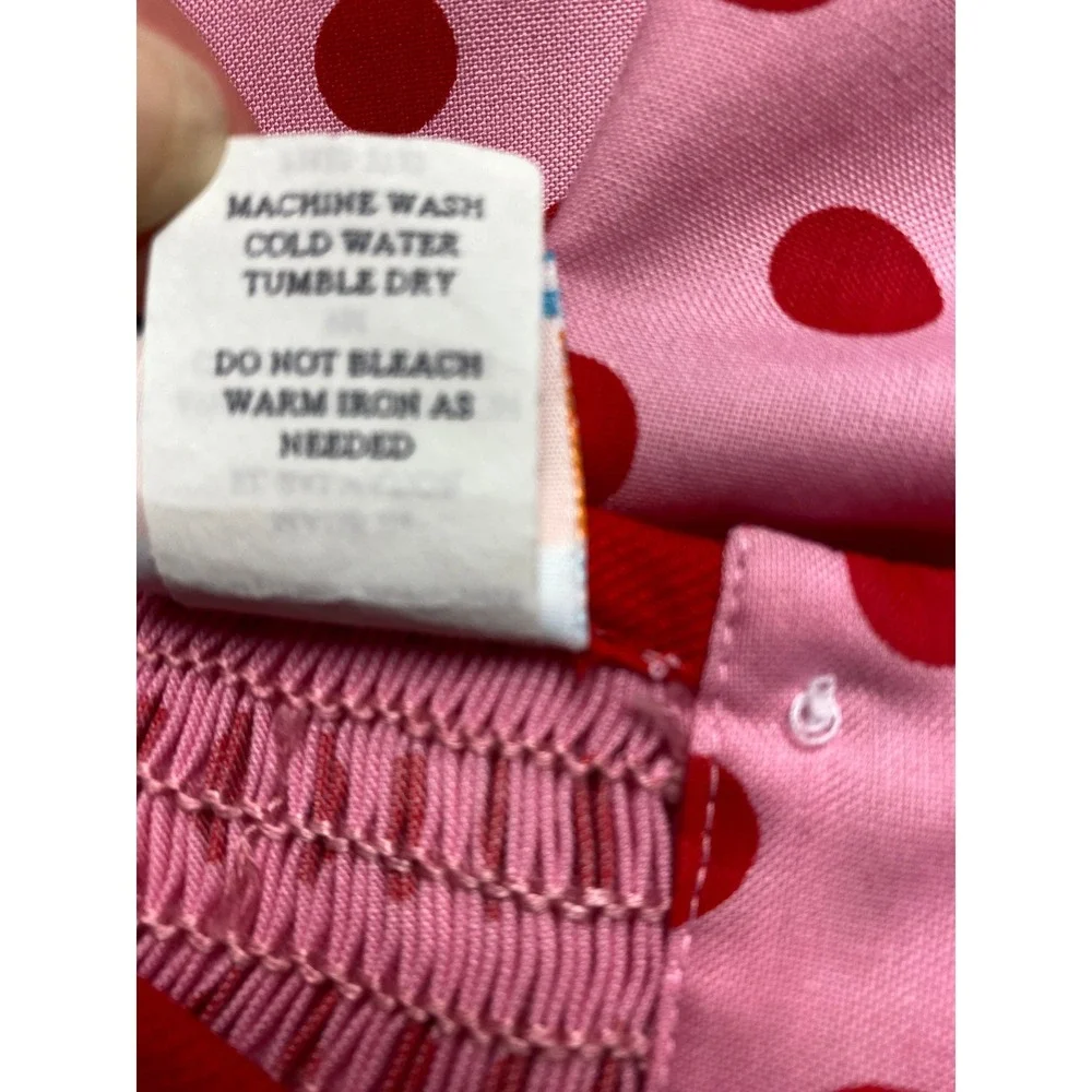 Southern Sunshine Smocked Santa Christmas Romper Pink Red Polka Dot 9M FH22-3723